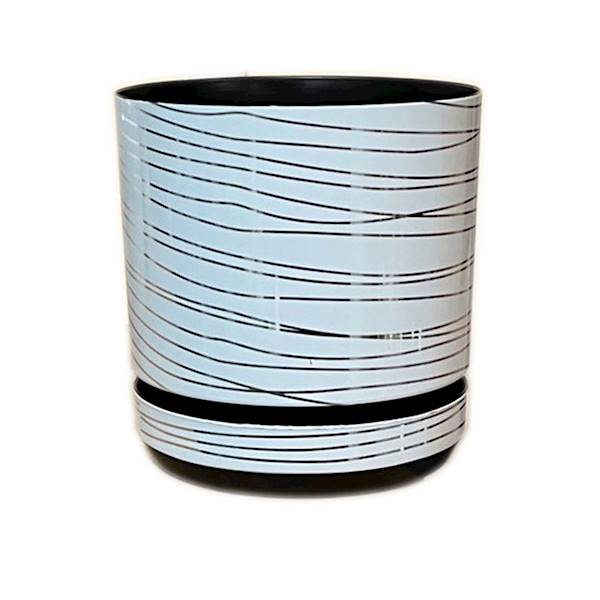 DEKOR DONICZKA 14 CM paski białe