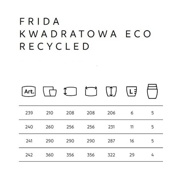 DONICA FRIDA KWADRATOWA ECO RECYCLED 260 BIAŁY