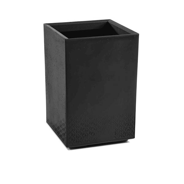 KWIETNIK KARO 400x400x600 BETON RECYCLED CZARNY