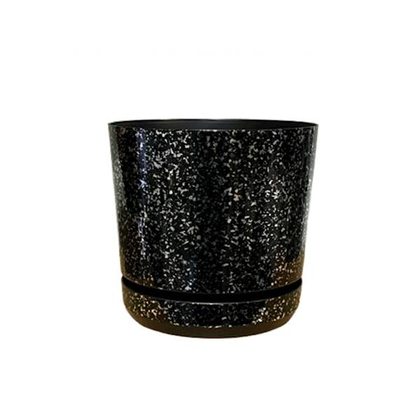 DEKOR DONICZKA 16 CM marmur czarny