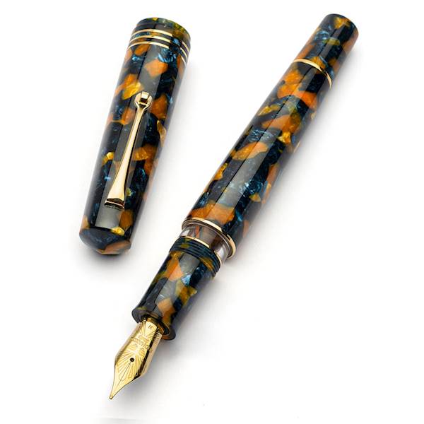 LEONARDO-PIÓRO "MZG"IN CREPUSCOLO MARINO GOLD TRIM