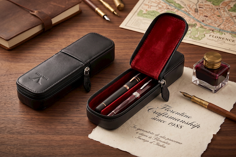 VISCONTI- KL40-02  ETUI NA 2 PIÓRA RED