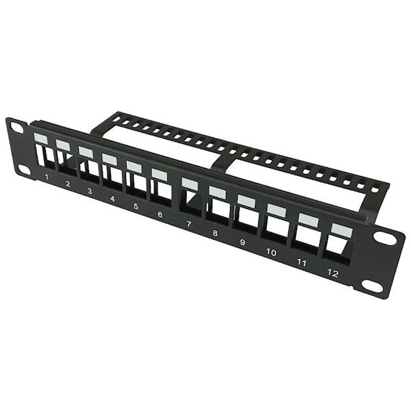 10" Patch Panel  1U 12-portowy dla keystone niewyposażony