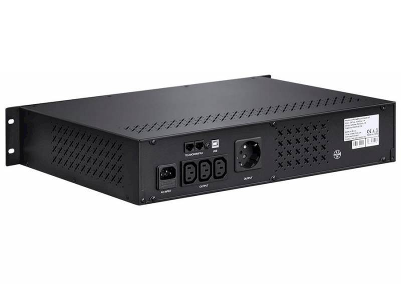 19" UPS POWERBox 850VA 1xSchuko, 3xIEC C13