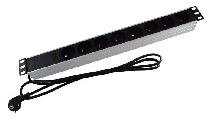 19" Listwa zasilająca 8x230V 1U kątowa