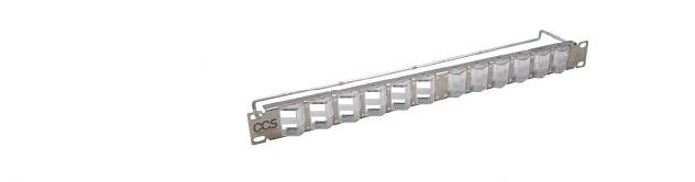 CCS 19" Patchpanel 24-port niewyposażony 1U, wymienne wkładki RJ45