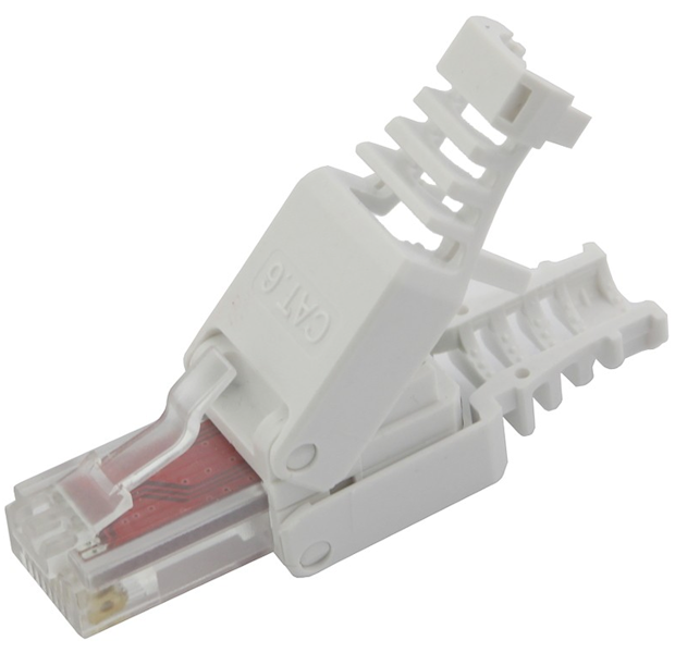 RJ45 Wtyk modularny UTP C6 beznarzędziowy biały
