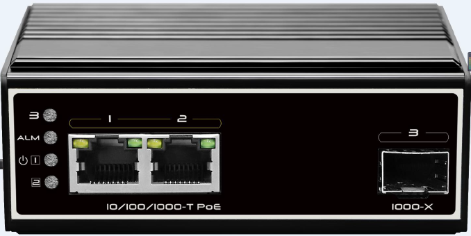 Mediakonwerter przemysłowy NIE6021PG 10/100/1000 2xRJ45PoE30W+1xSFP bez zasilacza