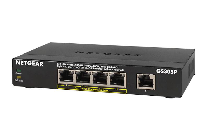NETGEAR Switch GS305P 5x10/100/1000Mbps METAL CASING PoE 55W