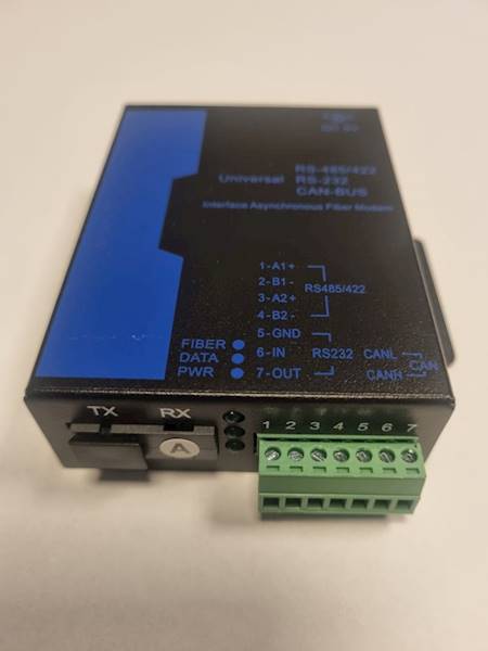 Konwerter RS232/422/485 modem SC jednomodowy WDM A 20 km