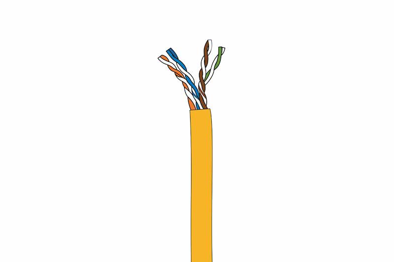AFL Kabel skrętka C5e U/UTP LSOH żółty Eca