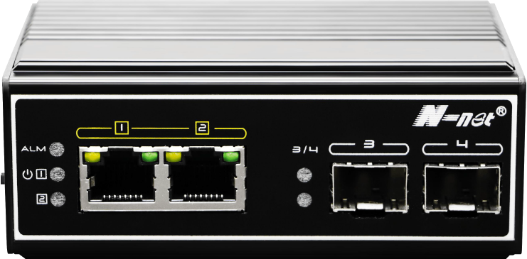 Mediakonwerter przemysłowy NIE6022PG(30W) 10/100/1000 2xRJ45PoE30W+2xSFP bez zasilacza