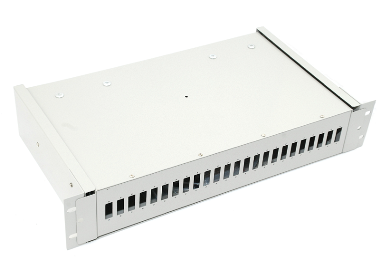 19" Przełącznica światłowodowa 1U 24xSC duplex wysuwana z tacką szara