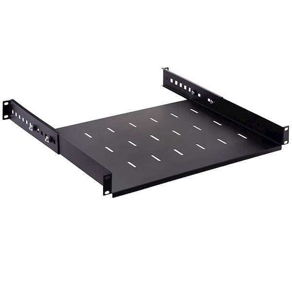 Półka metalowa 19" 1U 450mm mocowana w 4 punktach czarna
