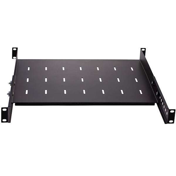 Półka metalowa 19" 1U 450mm mocowana w 4 punktach czarna