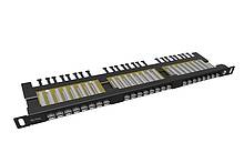 19" Patchpanel Solarix C6 UTP 24xRJ-45 ze wspornikiem