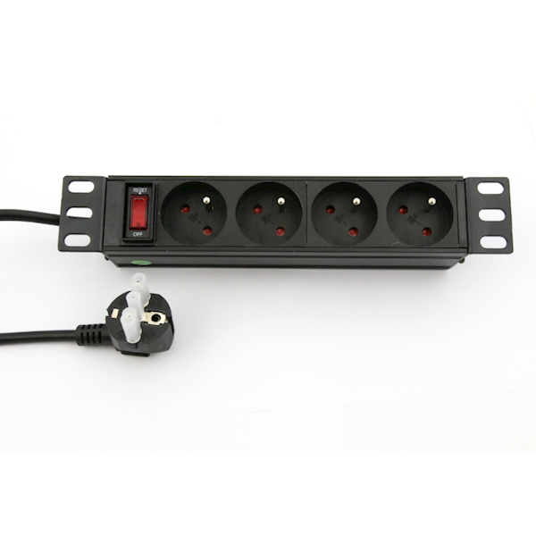 10" Listwa zasilająca 1U 4x230V wył.