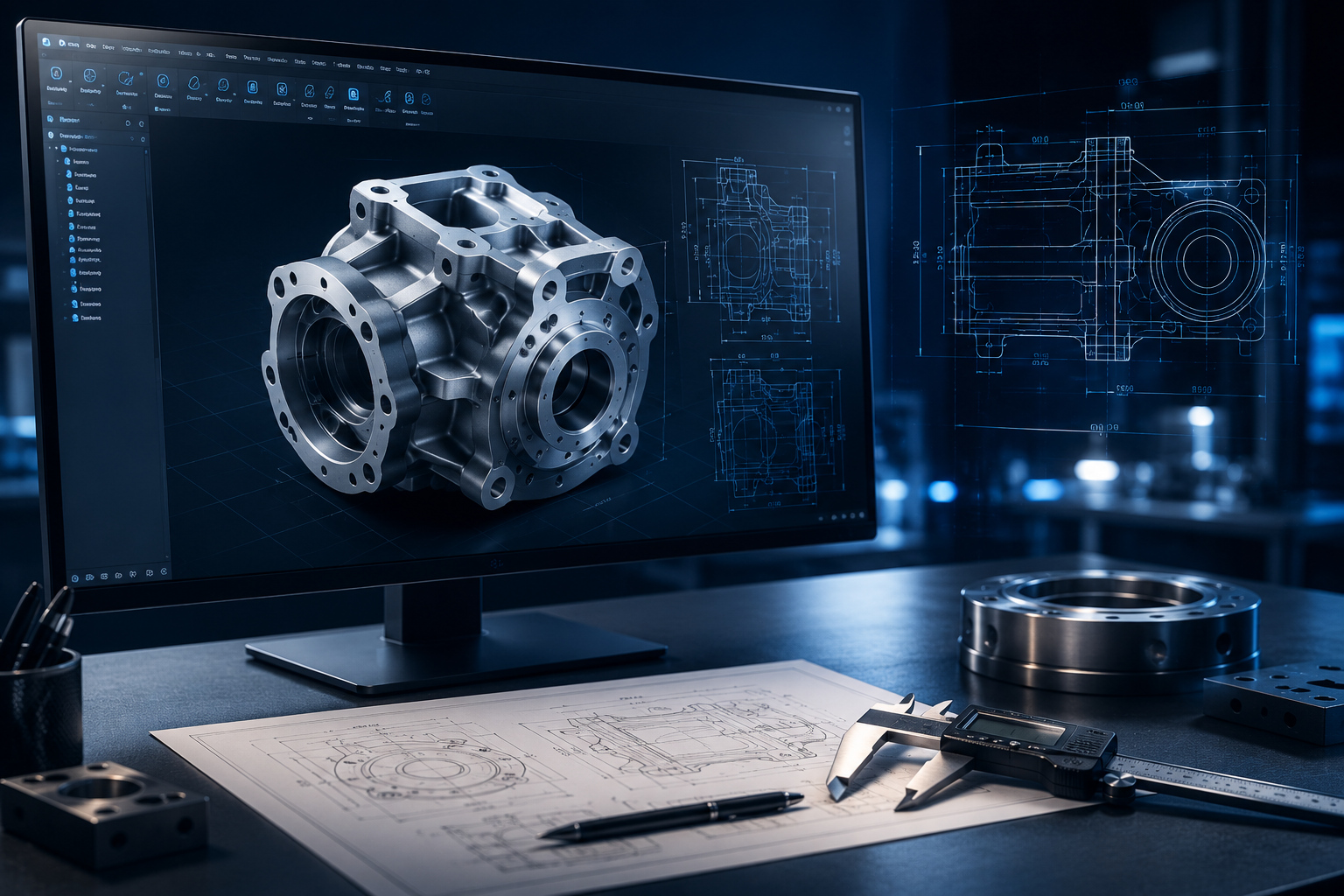 Projektowanie CAD, modele 3D, dokumentacja techniczna i odtwarzanie części