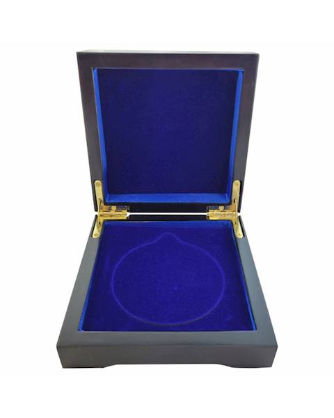 Etui drewniane na medal niebieskie