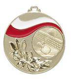 Medal 063 złoty emalia biało-czerwona