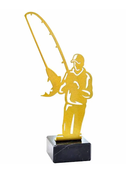 Statuetka metalowa 4343 wędkarz