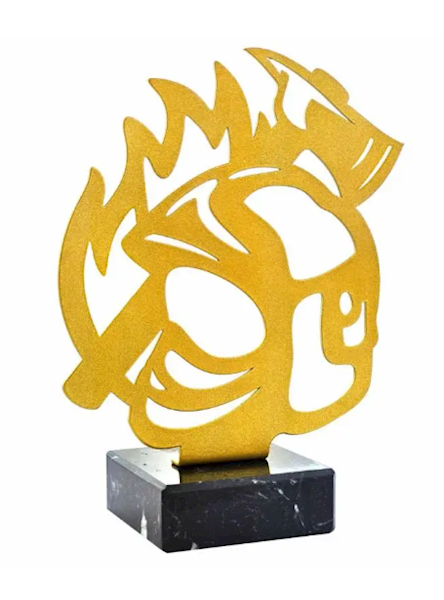 Statuetka metalowa 4313 strażak