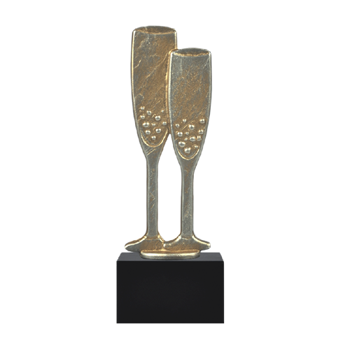 Statuetka metalowa kieliszek szampana