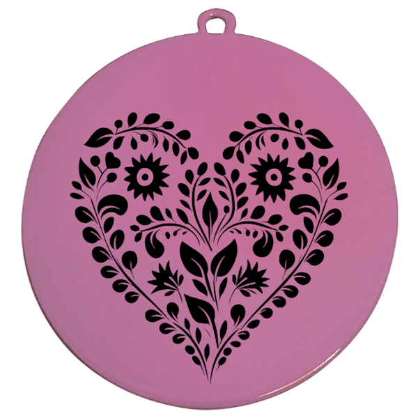 Medal stalowy DU7001 pink nadruk UV