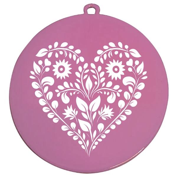 Medal stalowy DU5001 pink nadruk UV