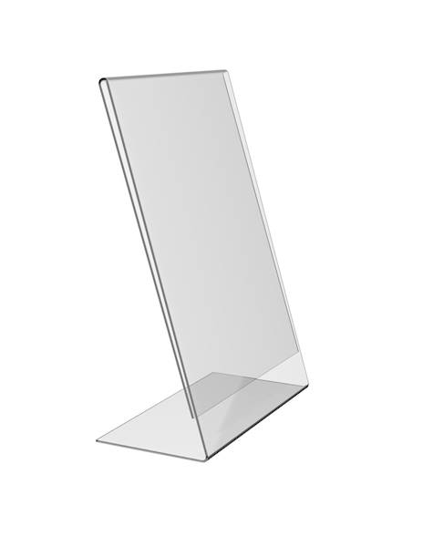 STOJAK L A4 PIONOWY  plexi 2 mm bezbarwna
