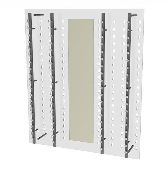 EKSPOZYTOR ALU LINE 76 opraw + LUSTRO • KOLOR: BIAŁY • EKSPOZYTOR ALU LINE 76 opraw + LUSTRO • KOLOR: 02 BIAŁY • MOCOWANIE: Kołki do betonu