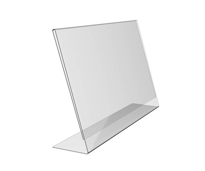 STOJAK L 65x250 mm POZIOMY  plexi 2 mm bezbarwna