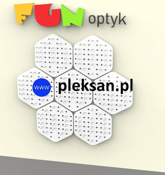 EKSPOZYTOR HEX 18 opraw,590x650mm • KOLOR: plexi SATINE • EKSPOZYTOR HEX 18 opraw,590x650mm • KOLOR: plexi SATINE • MOCOWANIE: Kołki do betonu