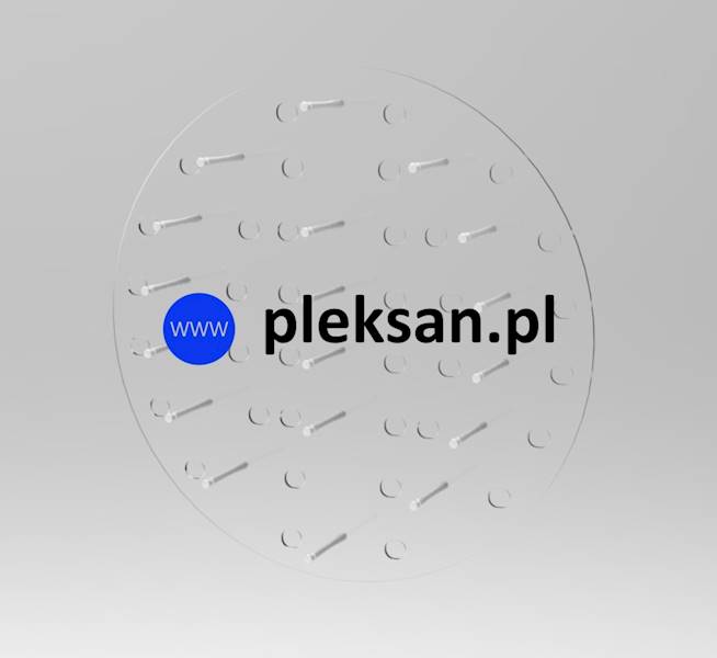 EKSPOZYTOR RING 18 opraw, średnica 590 mm • KOLOR: BEZBARWNY • EKSPOZYTOR RING 18 opraw, średnica 590 mm • KOLOR: BEZBARWNY • MOCOWANIE: Kołki do betonu