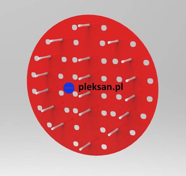 EKSPOZYTOR RING 18 opraw, średnica 590 mm • KOLOR: CZERWONY • EKSPOZYTOR RING 18 opraw, średnica 590 mm • KOLOR: DO WYBORU • MOCOWANIE: Kołki do betonu