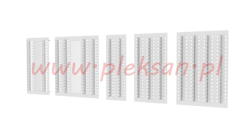 EKSPOZYTOR SATINE/PLEXI 38 opraw+LUSTRO • EKSPOZYTOR SATINE/PLEXI 38 opraw +LUSTRO • KOLOR: 02 BIAŁY • MOCOWANIE: Kołki do pustych przestrzeni