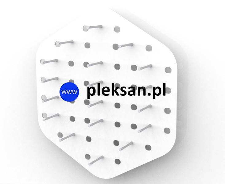 EKSPOZYTOR HEX 18 opraw,590x650mm • KOLOR: BIAŁY • EKSPOZYTOR HEX 18 opraw,590x650mm • KOLOR: 02 BIAŁY • MOCOWANIE: Kołki do pustych przestrzeni