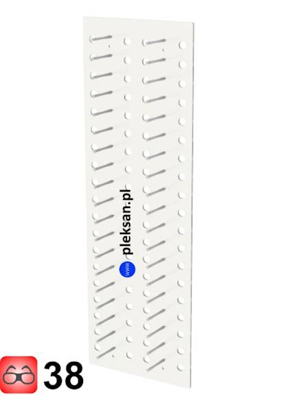 EKSPOZYTOR ONE STAND 38 opraw,400x1180mm • KOLOR: plexi SATINE • EKSPOZYTOR ONE STAND 38 opraw,400x1180mm • KOLOR: plexi SATINE • MOCOWANIE: Kołki do pustych przestrzeni