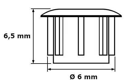 Zaślepka Ø 6 mm, biały RAL 9016, 100 szt.
