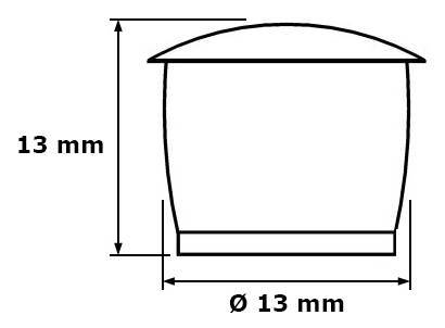 Zaślepka Ø 13 mm, czarny RAL 9005, 100 szt.