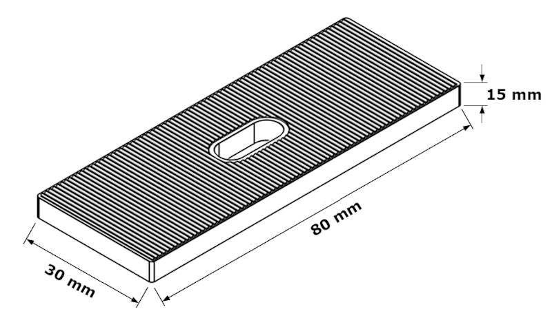 Podkładka montażowa 15x30x80mm, 500 szt.