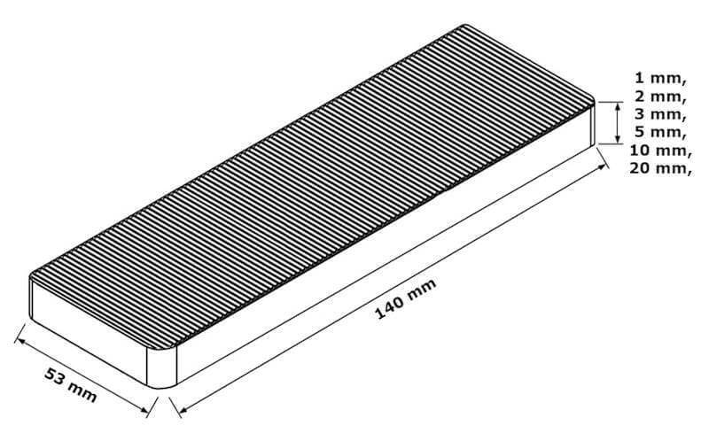 Klocki podporowe, zestaw 150 szt. 53x140mm