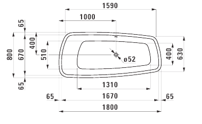 Laufen wanna PALOMBA  BT5 180 x 80 do zabudowy