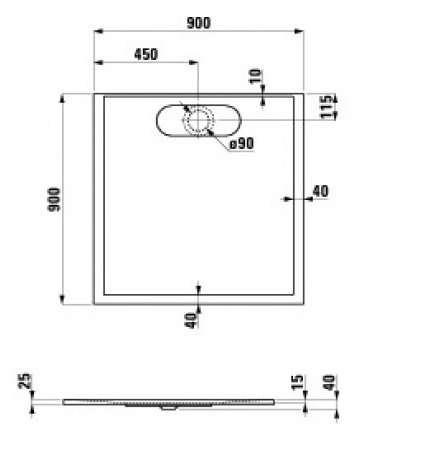 LAUFEN brodzik LB3 90 x 90  akrylowy 2116820000001
