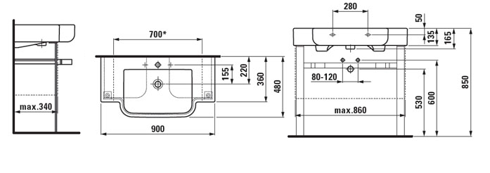 LAUFEN umywalka FORM 90