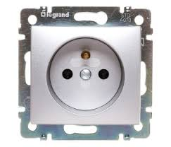 LEGRAND VALENA gniazdo z bolcem silver 6967 04