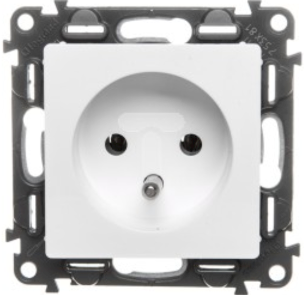 LEGRAND VALENA gniazdo z bolcem białe 6926 47