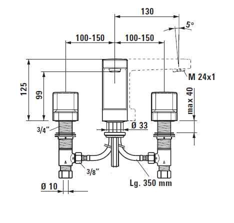 LAUFEN bateria umywalkowa CityPrime 3 otworowa(20)