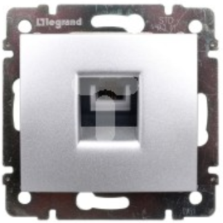 Legrand VALENA Gniazdo telef. pojed.RJ45 alu.