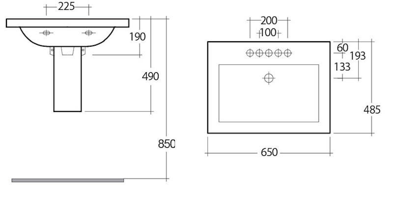 RAK-MISTRAL postument 50cm biały (R03)